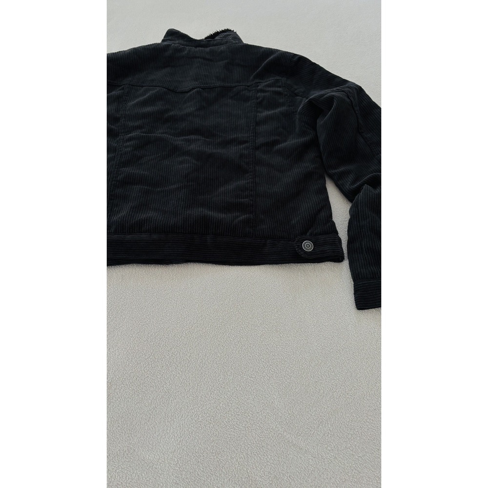 Ashley By 26 International Black Corduroy Jacket with Black Sherpa Collar Large - Picture 11 of 16